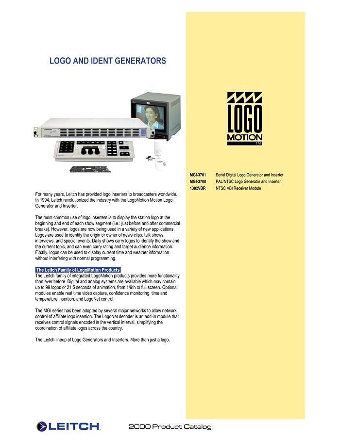 LEITCH CAT.GEN. 2000 LOGO AND IDENT GENERATORS - GENER.PDF COMP