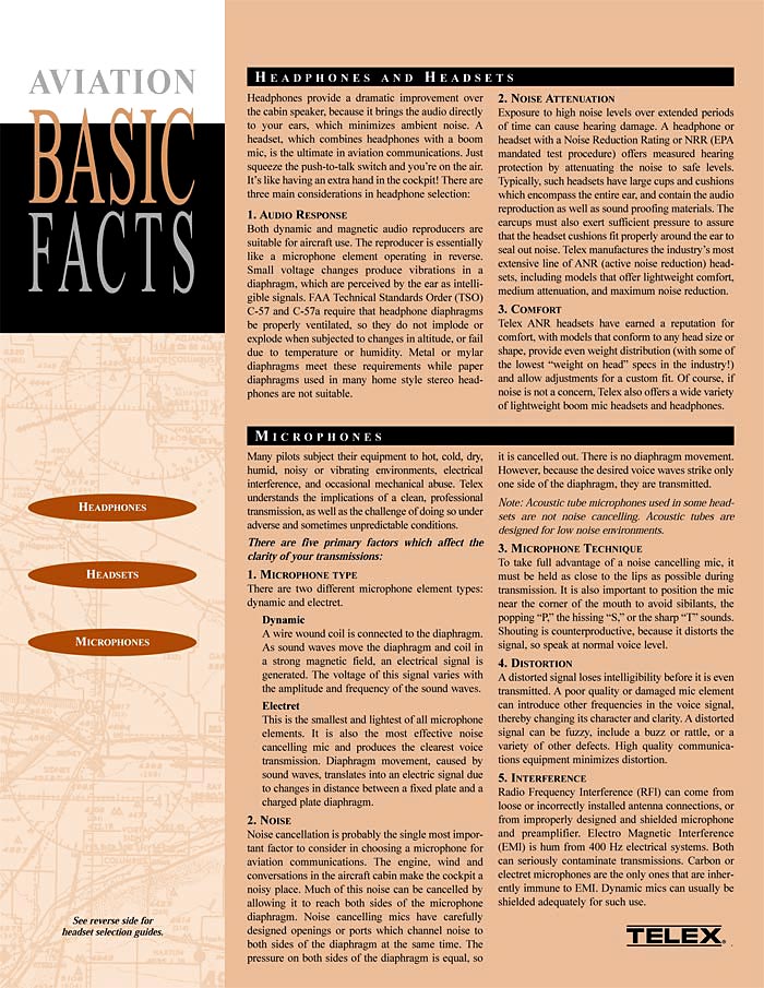 TELEX AVIATION BASIC FACTS (PDF)