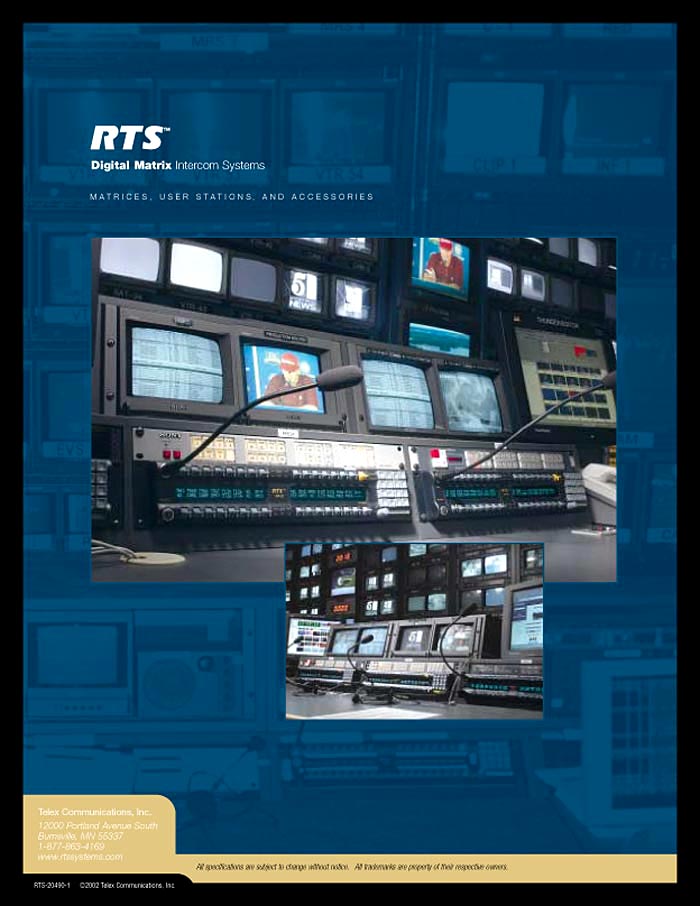 RTS CAT.GEN. 2002 DIGITAL MATRIX INTERCOM SYSTEMS CATALOG (PDF)