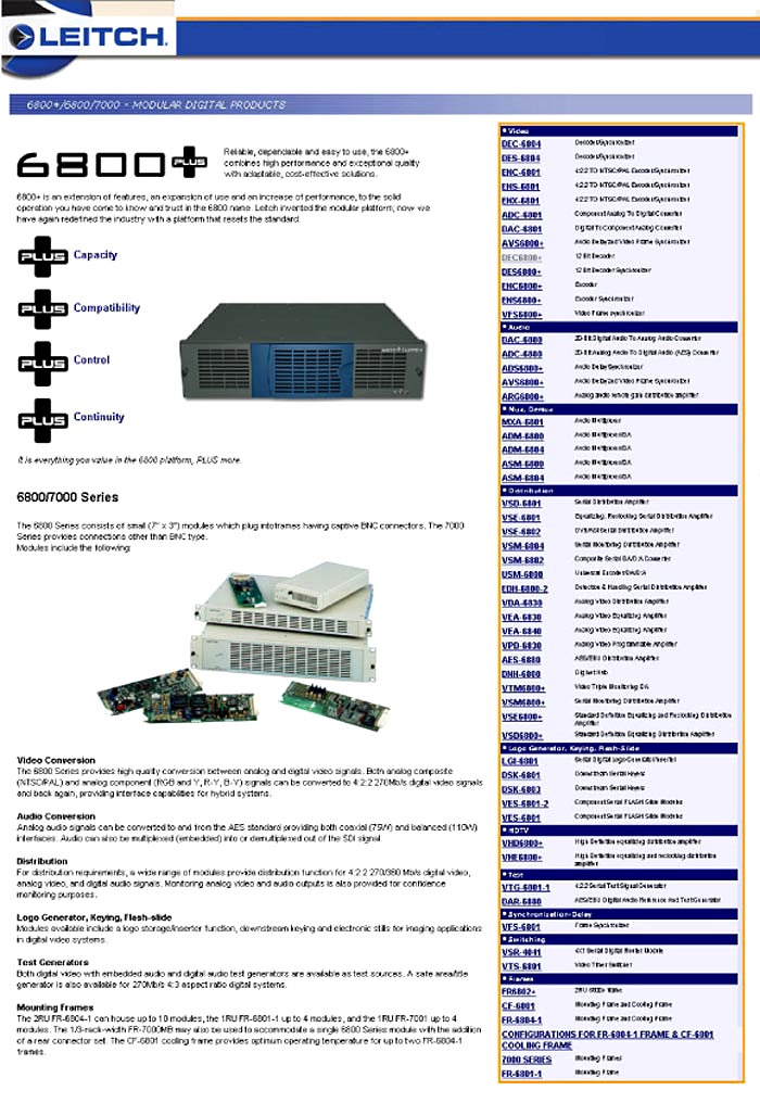 LEITCH 6800+/6800/7000 MODULAR DIGITAL PRODUCTS MONTATO (PDF)