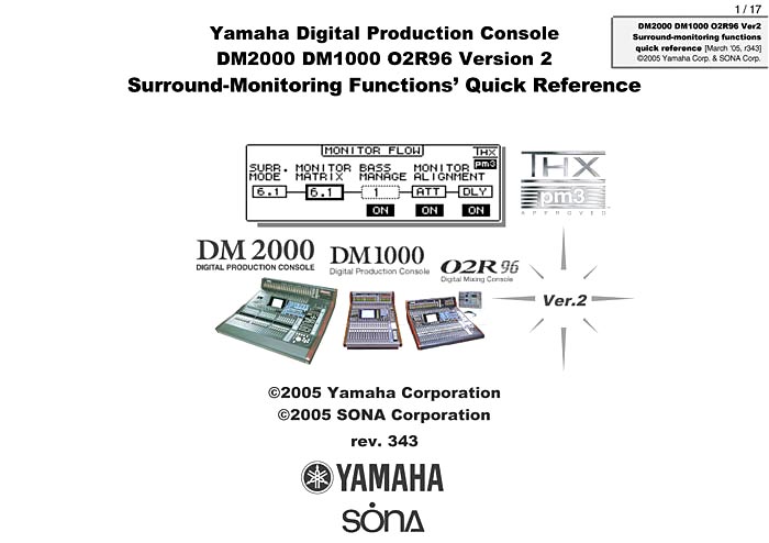YAMAHA DM2000V2/1000V2-02R96V2 SURROUND-MONITORING FUNCTIONS (PDF