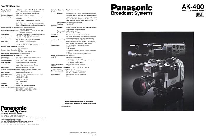 PANASONIC AK400 BROCHURE JPG MONTATE (PDF)