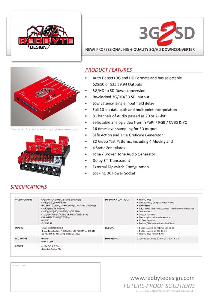 DECIMATOR 3G2SD DATASHEET 2010 V.1.1 (PDF)