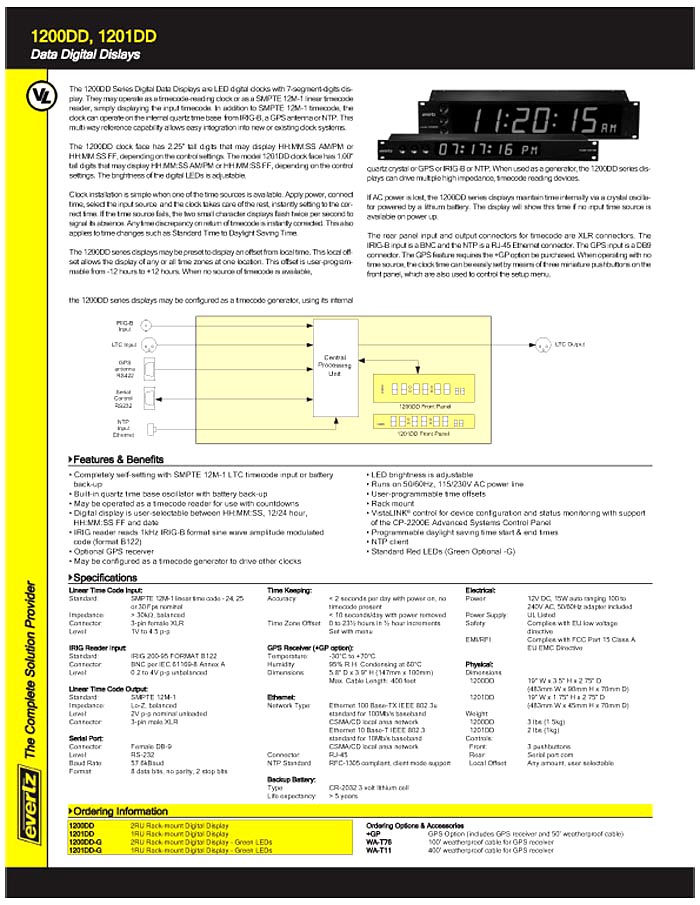 EVERTZ 1200DD-1201DD FROM CAT.GEN.2010/2011 (PDF)