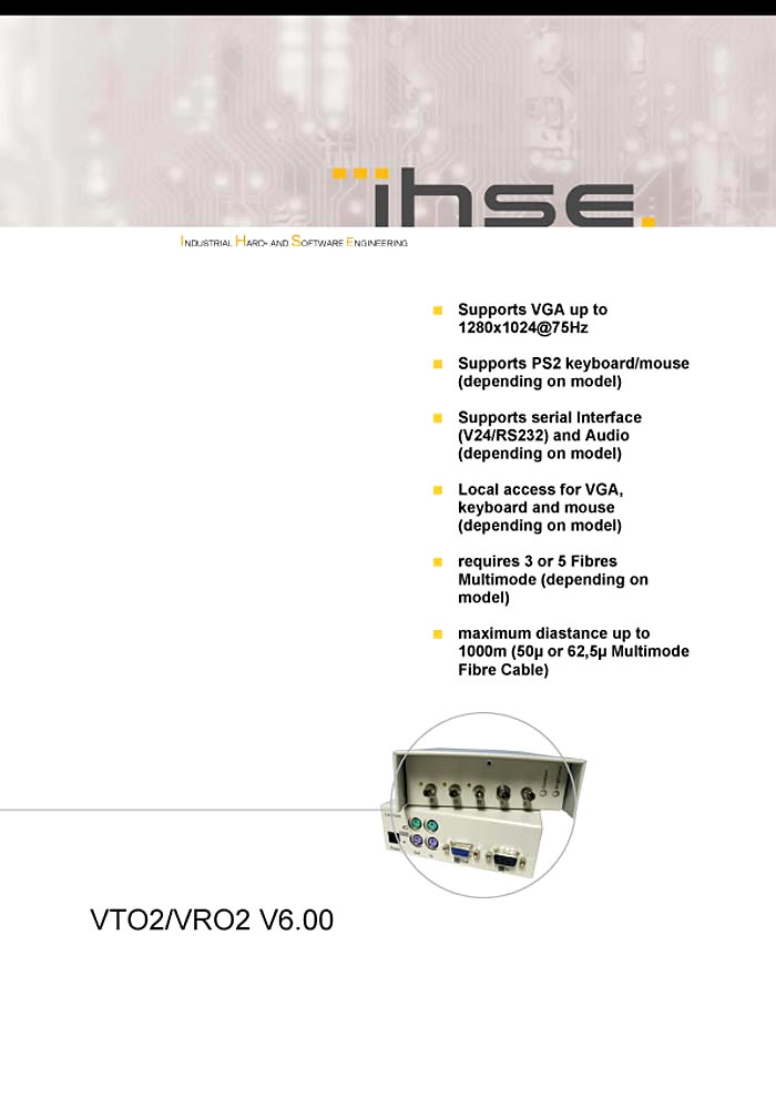 IHSE VTO2/VRO2 DATASHEET V.6.00 2013 (PDF)
