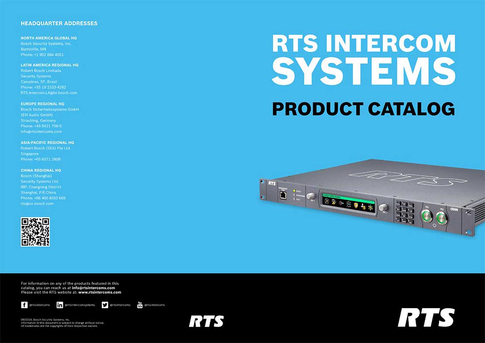 RTS CAT.GEN. 2019/09 RTS INTERCOM SYSTEMS - PRODUCT CATALOG