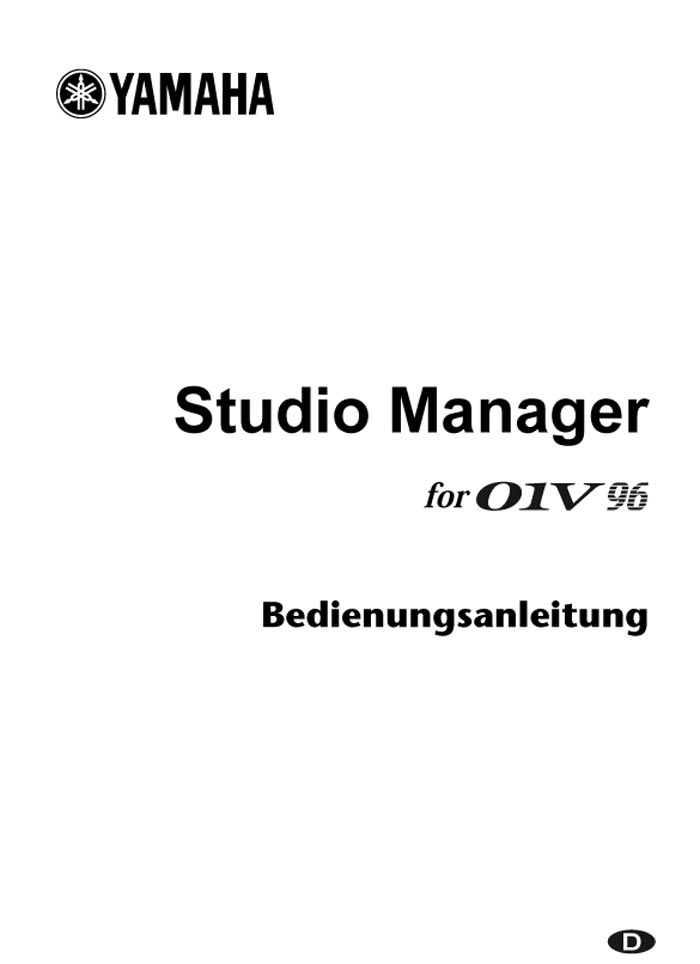 YAMAHA 01V96 STUDIO MANAGER BEDIENUNGSANLEITUNG (PDF)