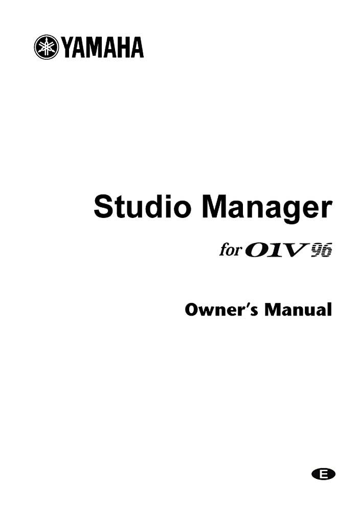YAMAHA STUDIO MANAGER O1V96 OWNERS MANUAL (PDF)