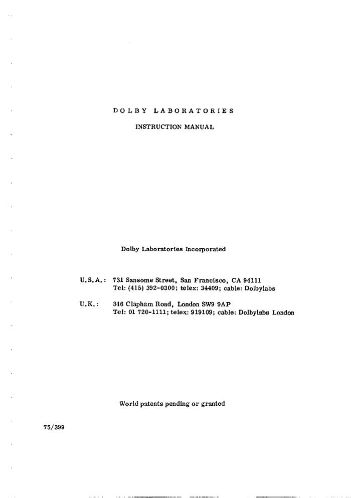 DOLBY 334 INSTR.MANUAL 75/399 (PDF)