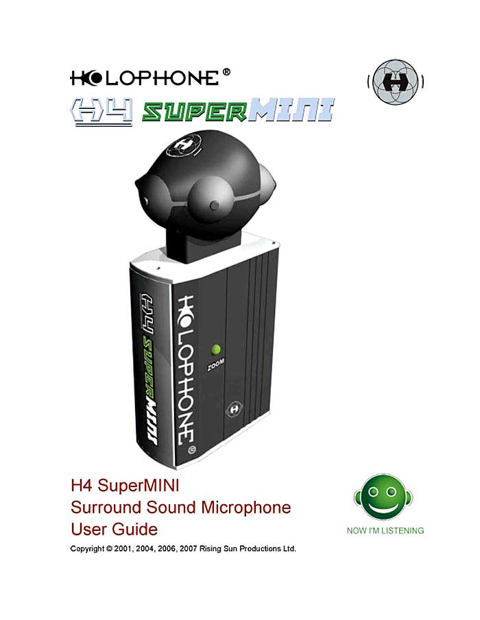HOLOPHONE H4-SUPERMINI USER GUIDE 2007 (PDF)