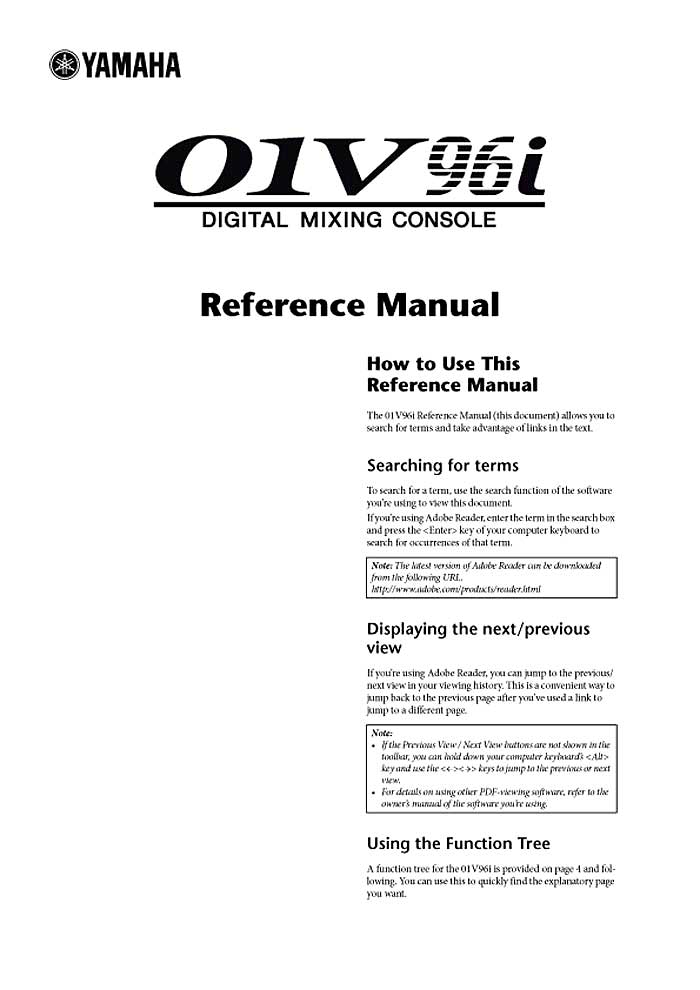 YAMAHA 01V96I REFERENCE MANUAL 2012/05 (PDF)