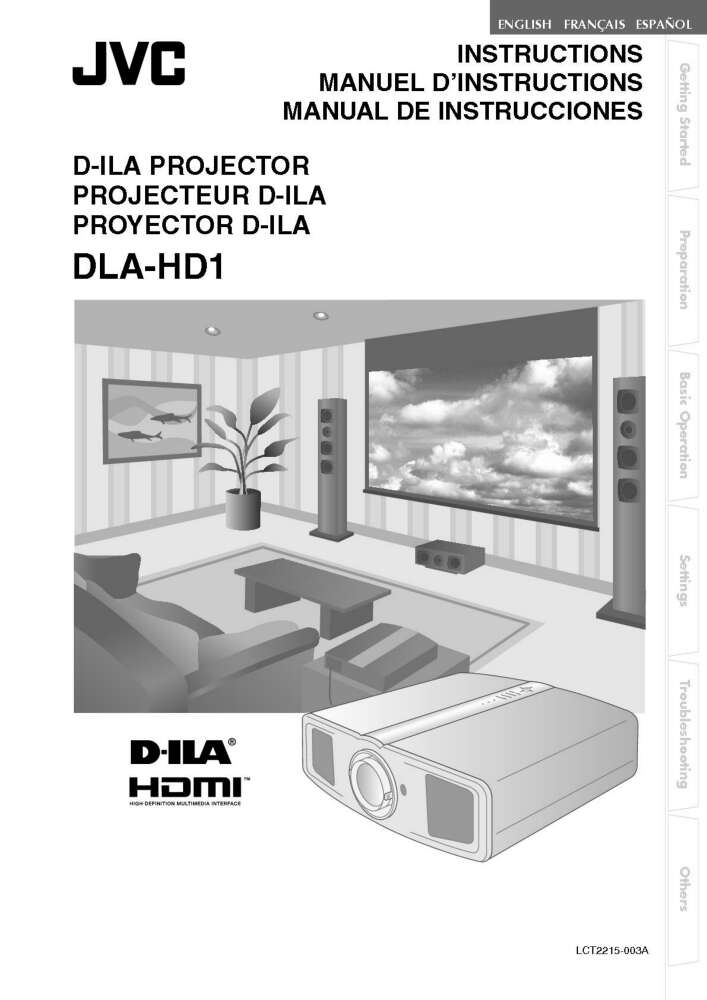 JVC DLAHD1 INSTRUCTIONS LCT2215-003A GB/FR/ES (PDF)