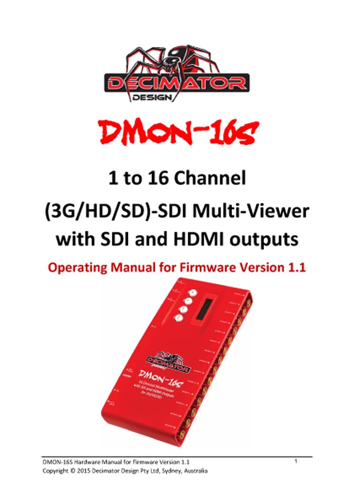DECIMATOR DMON-16S  OP.MANUAL VER.1.1 2015/02