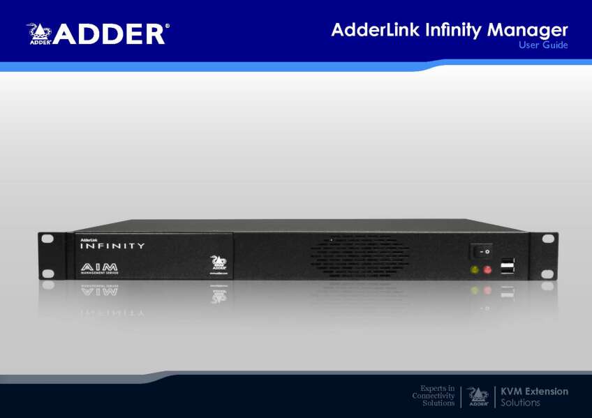 ADDER INFINITY MANAGER USER GUIDE REL.4.4B 2016