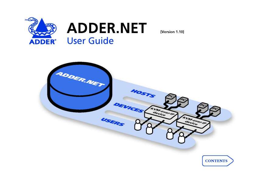 ADDER ADDER.NET V.1.10 ADD0076 USER GUIDE REL.R.10D 2011/09 (PDF)