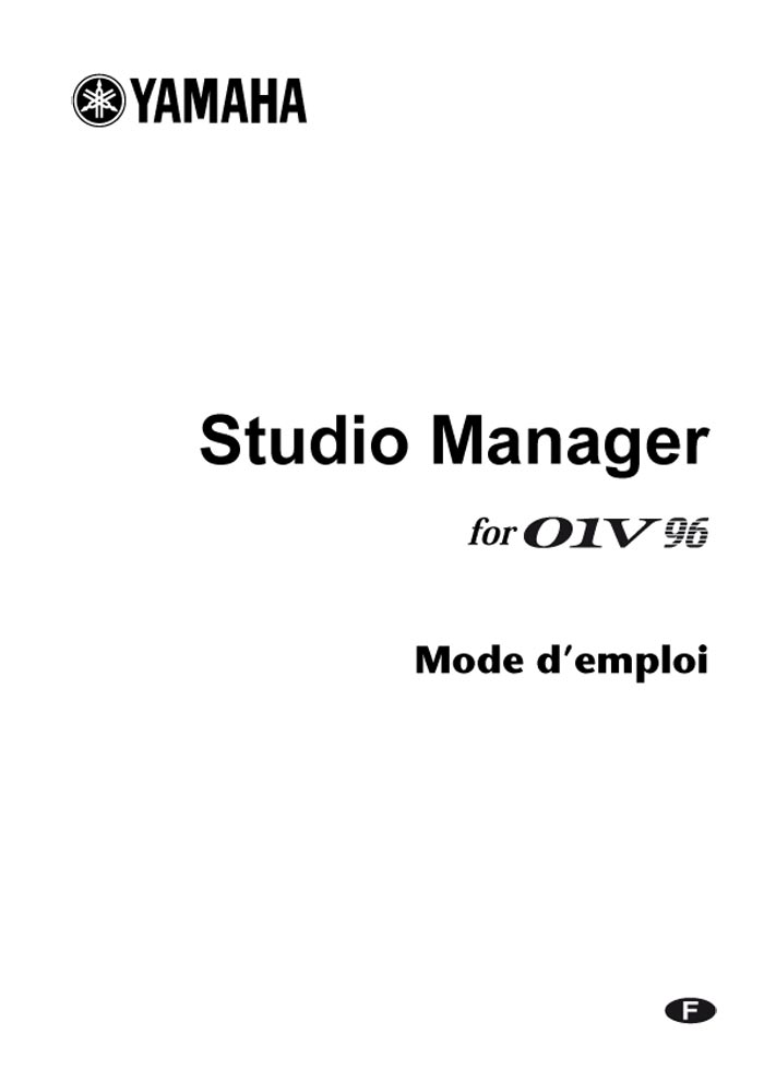 YAMAHA 01V96 STUDIO MANAGER MODE D'EMPLOI (PDF)
