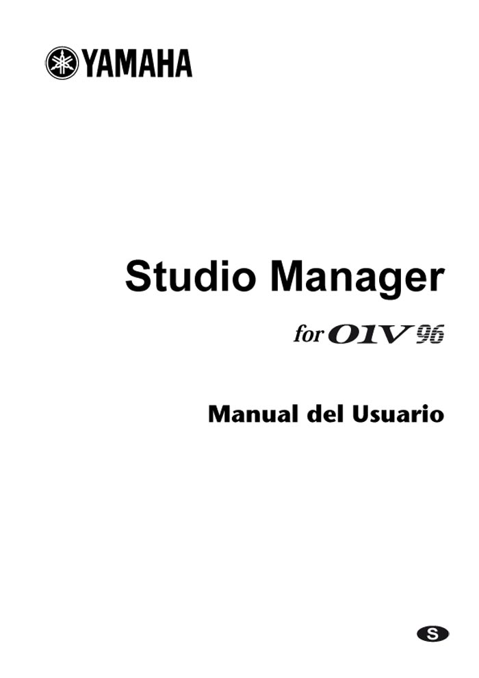 YAMAHA 01V96 STUDIO MANAGER MANUAL DEL USUARIO (PDF)
