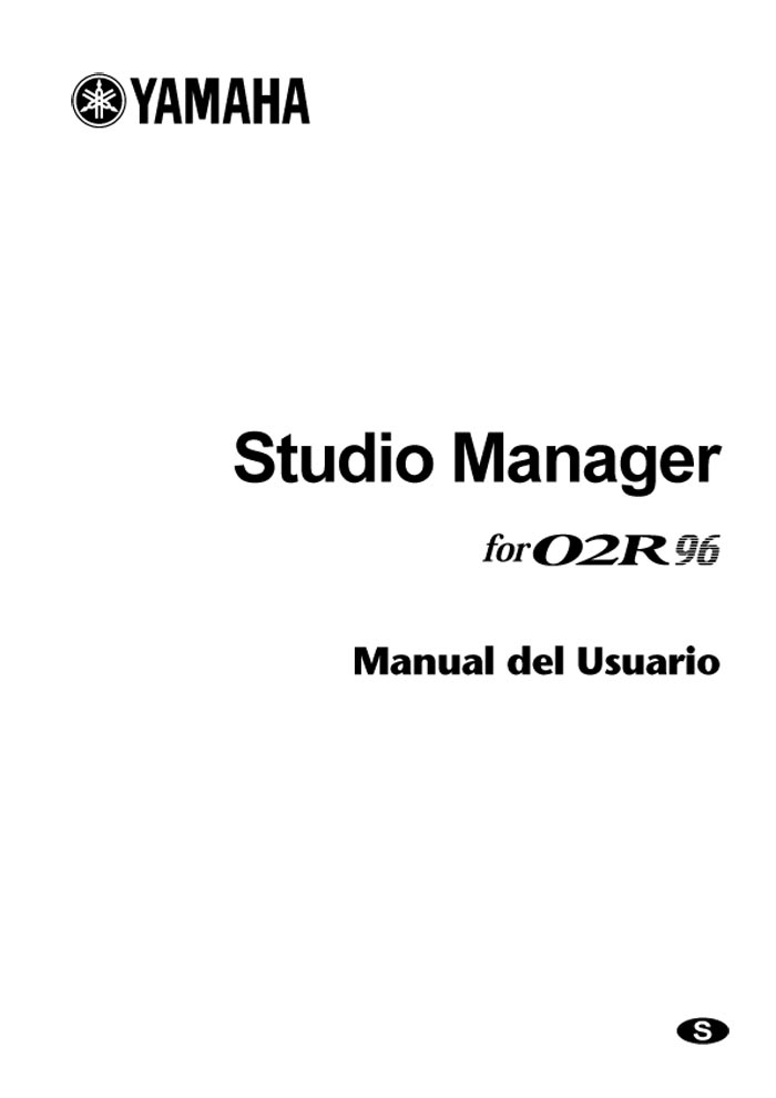 YAMAHA 02R96 STUDIO MANAGER MANUAL DEL USUARIO (PDF)