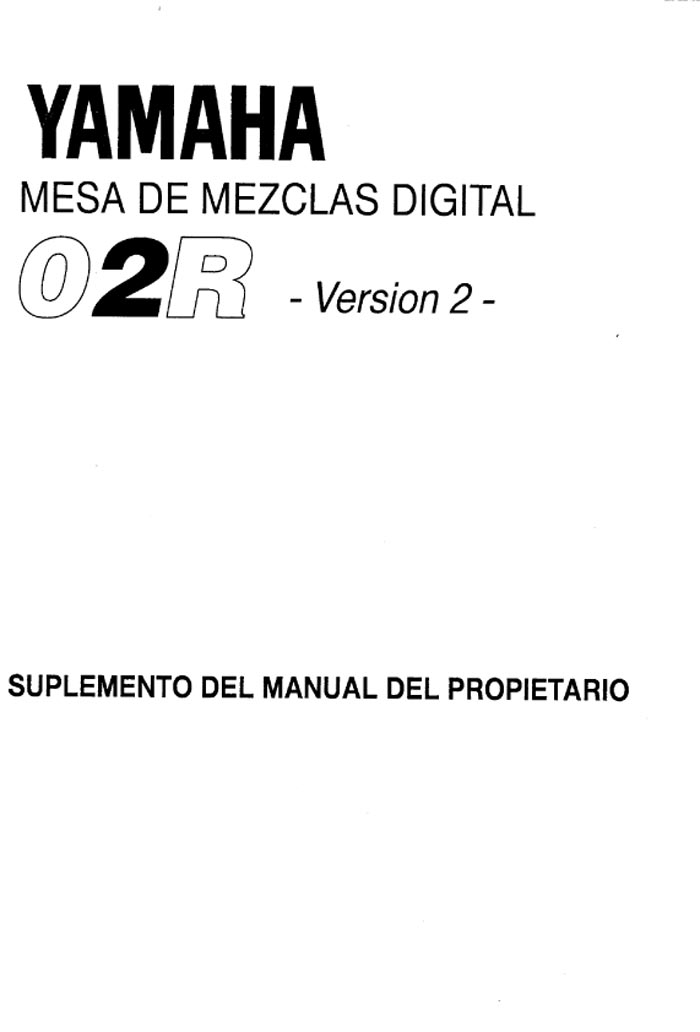 YAMAHA 02RV2 SUPLEMENTO DE MANUAL DEL PROPRIETARIO (PDF)