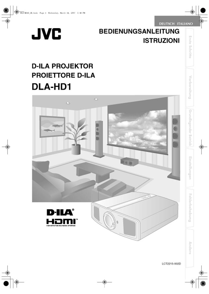 JVC DLAHD1 INSTRUCTIONS DE/IT (PDF)
